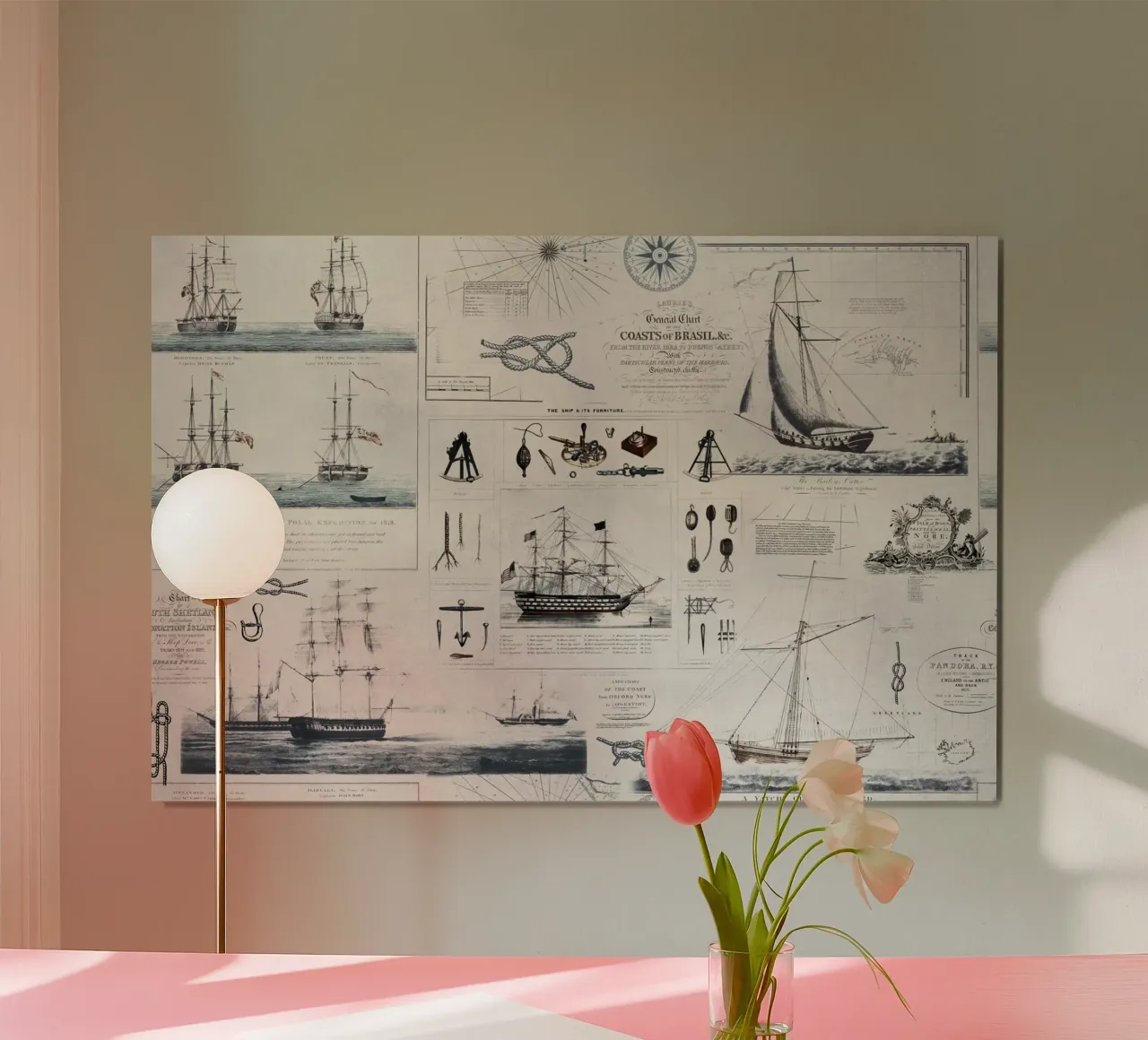 Vintage Nautical Theme Collage poster by Andrea Haase Vintage World