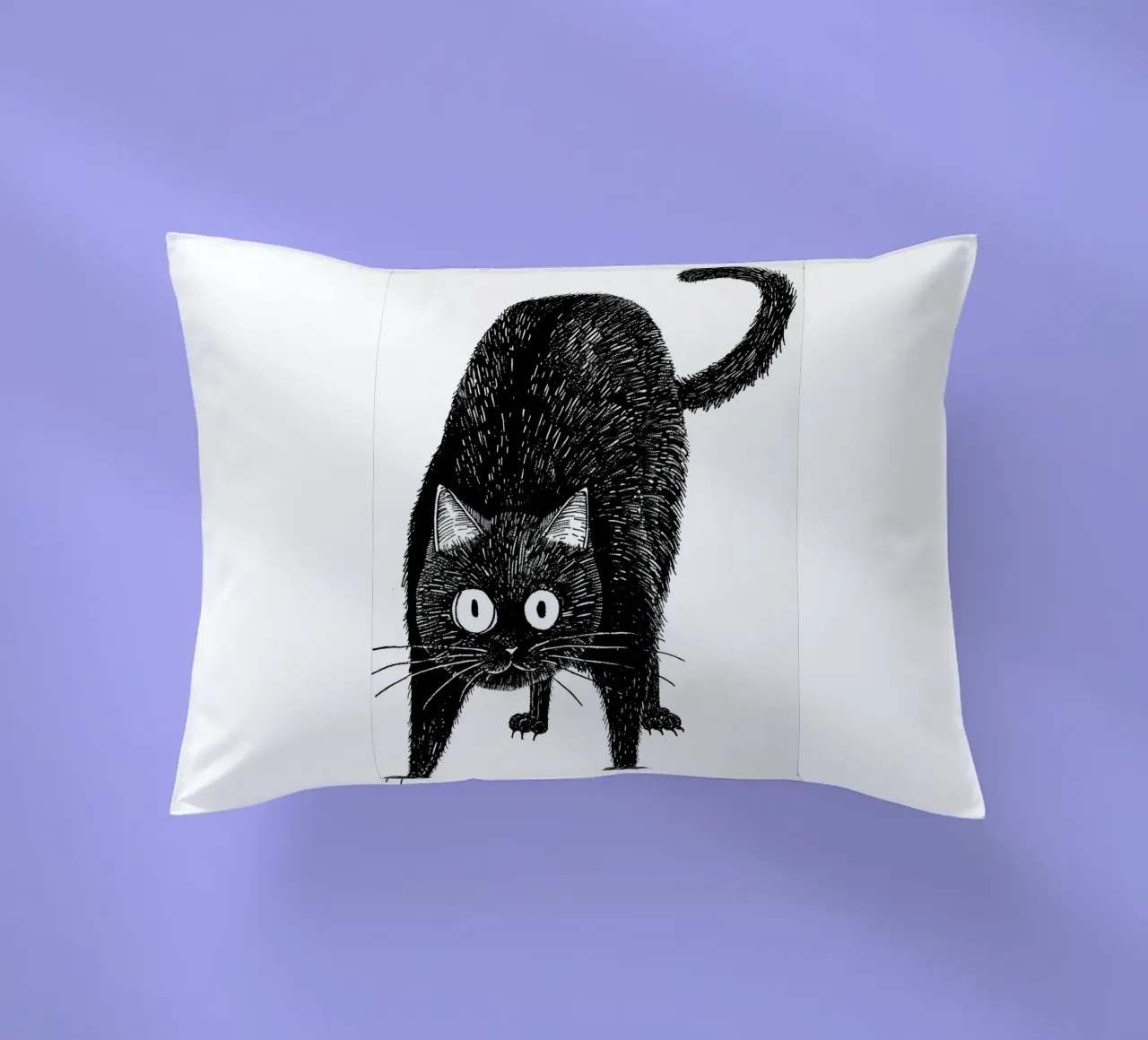 Black cat decorative cushion by Justyna Jaszke JBJart