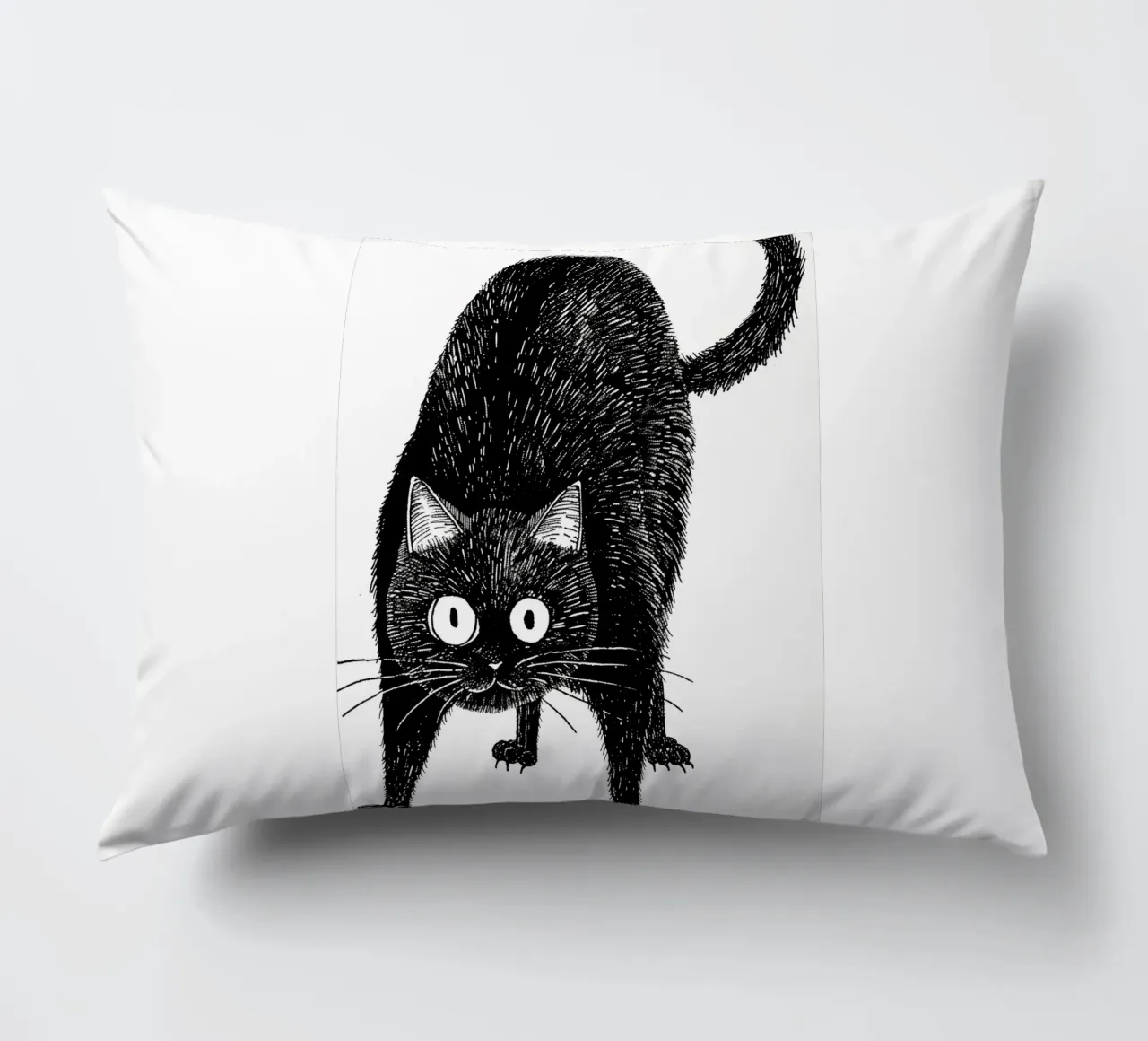 Black cat decorative cushion by Justyna Jaszke JBJart