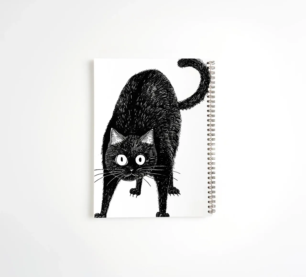 Black cat spiral notebook by Justyna Jaszke JBJart