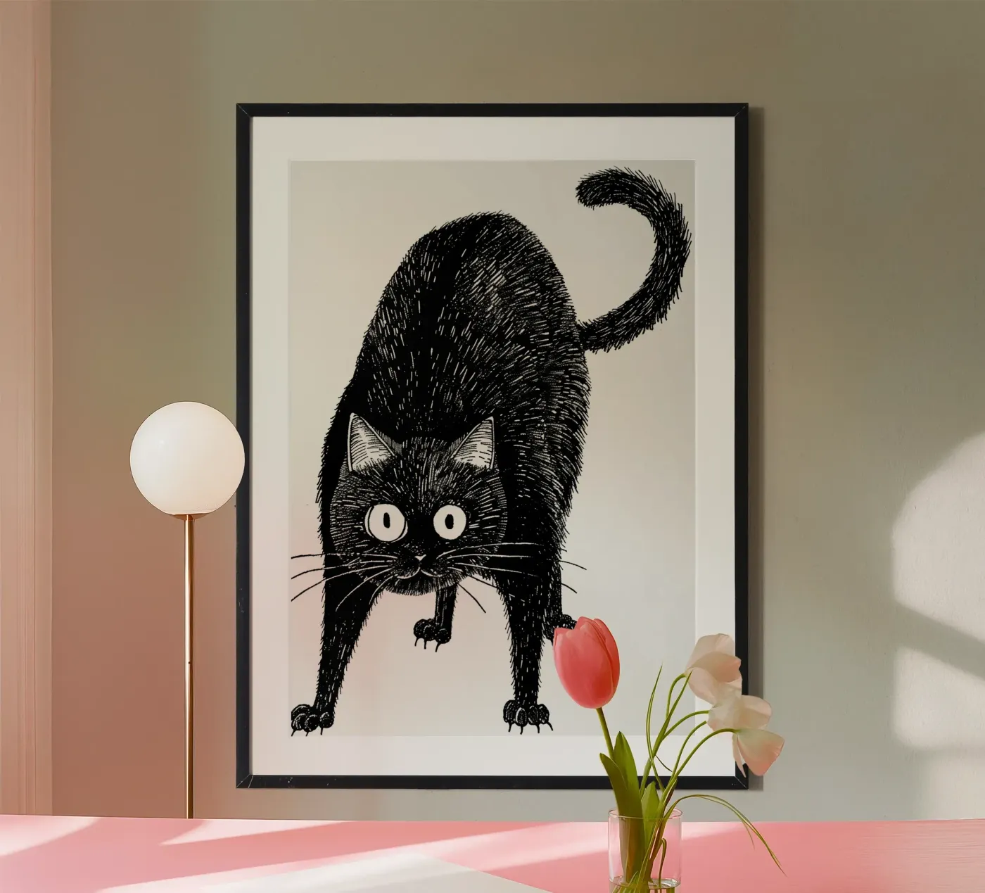 Black cat poster by Justyna Jaszke JBJart