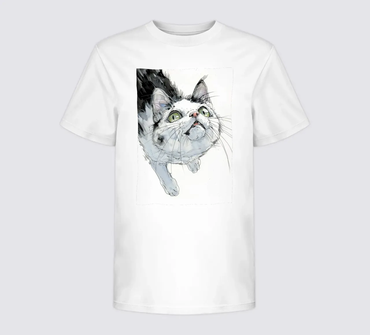 Weiße Katze Kinder T-Shirt von Justyna Jaszke JBJart