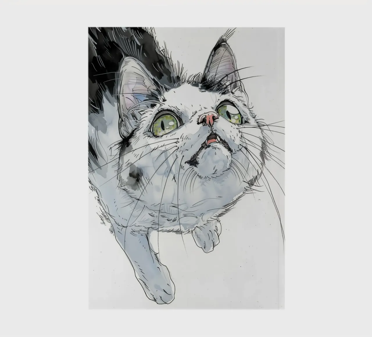 White cat notebook by Justyna Jaszke JBJart