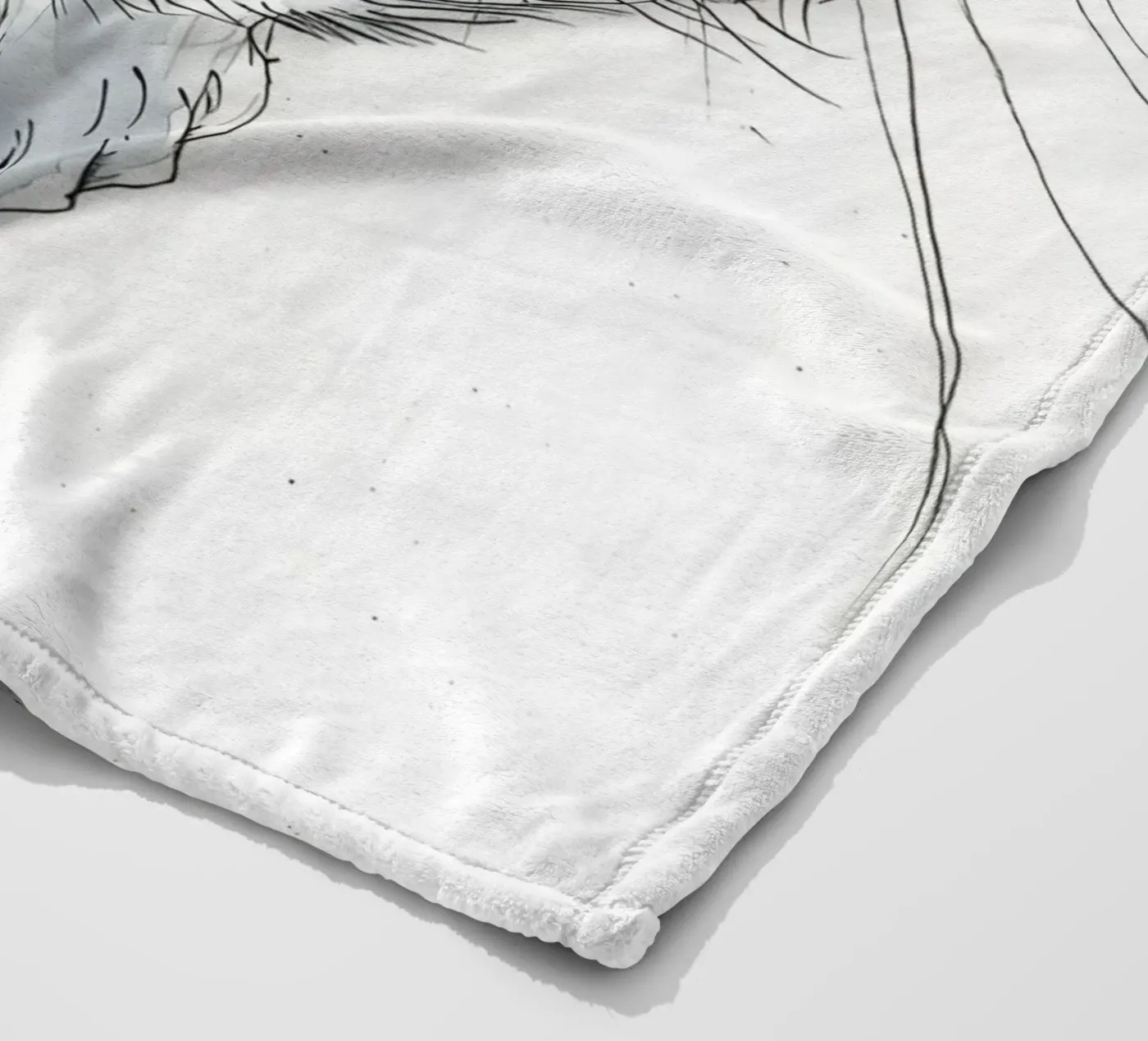 White cat Fleecedecke von Justyna Jaszke JBJart