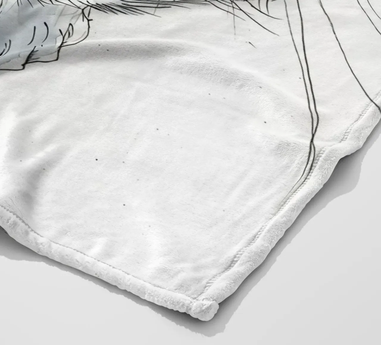 Witte kat fleecedeken van Justyna Jaszke JBJart