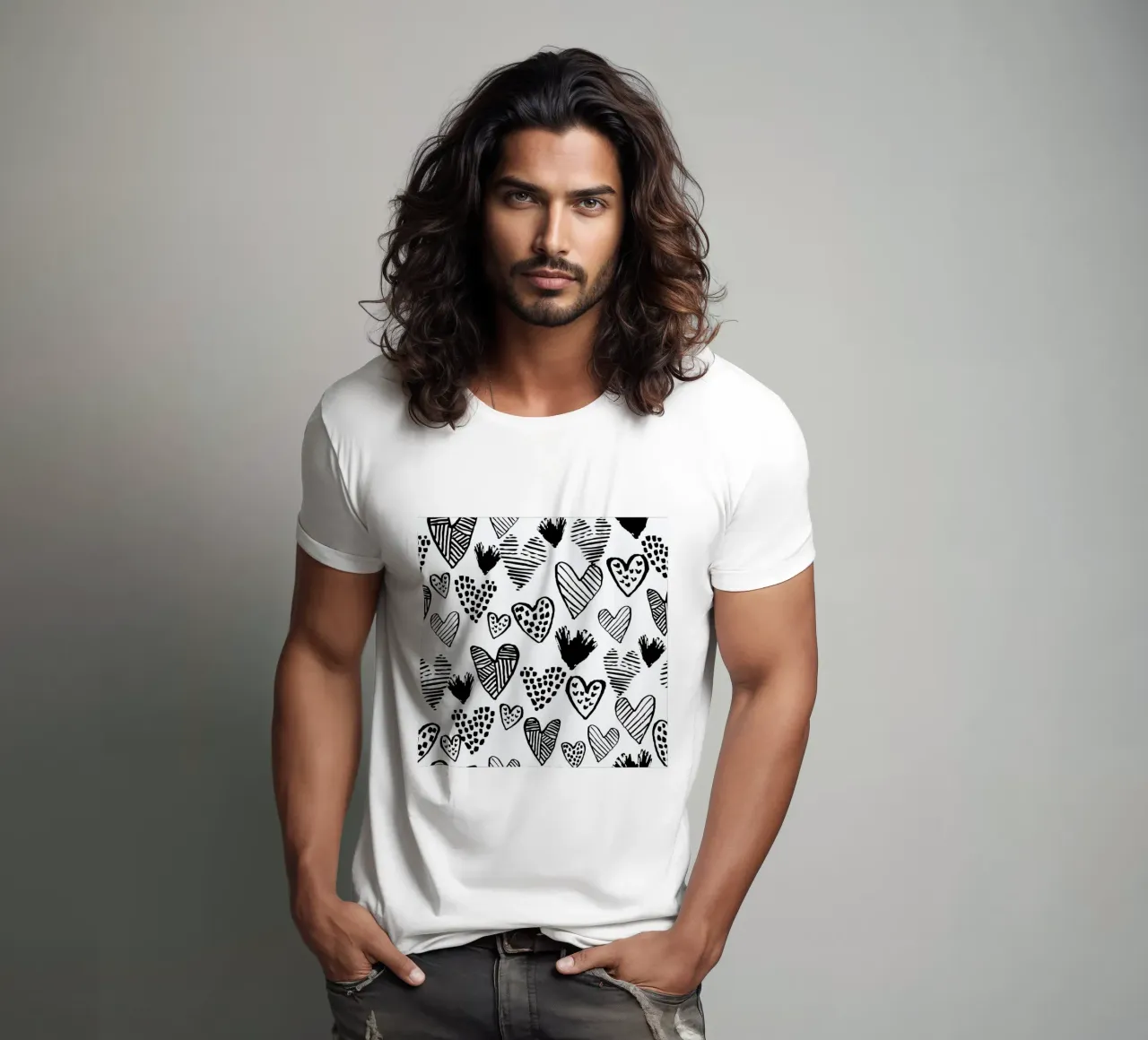 Valentines B&W t-shirt da Charlotte Winter