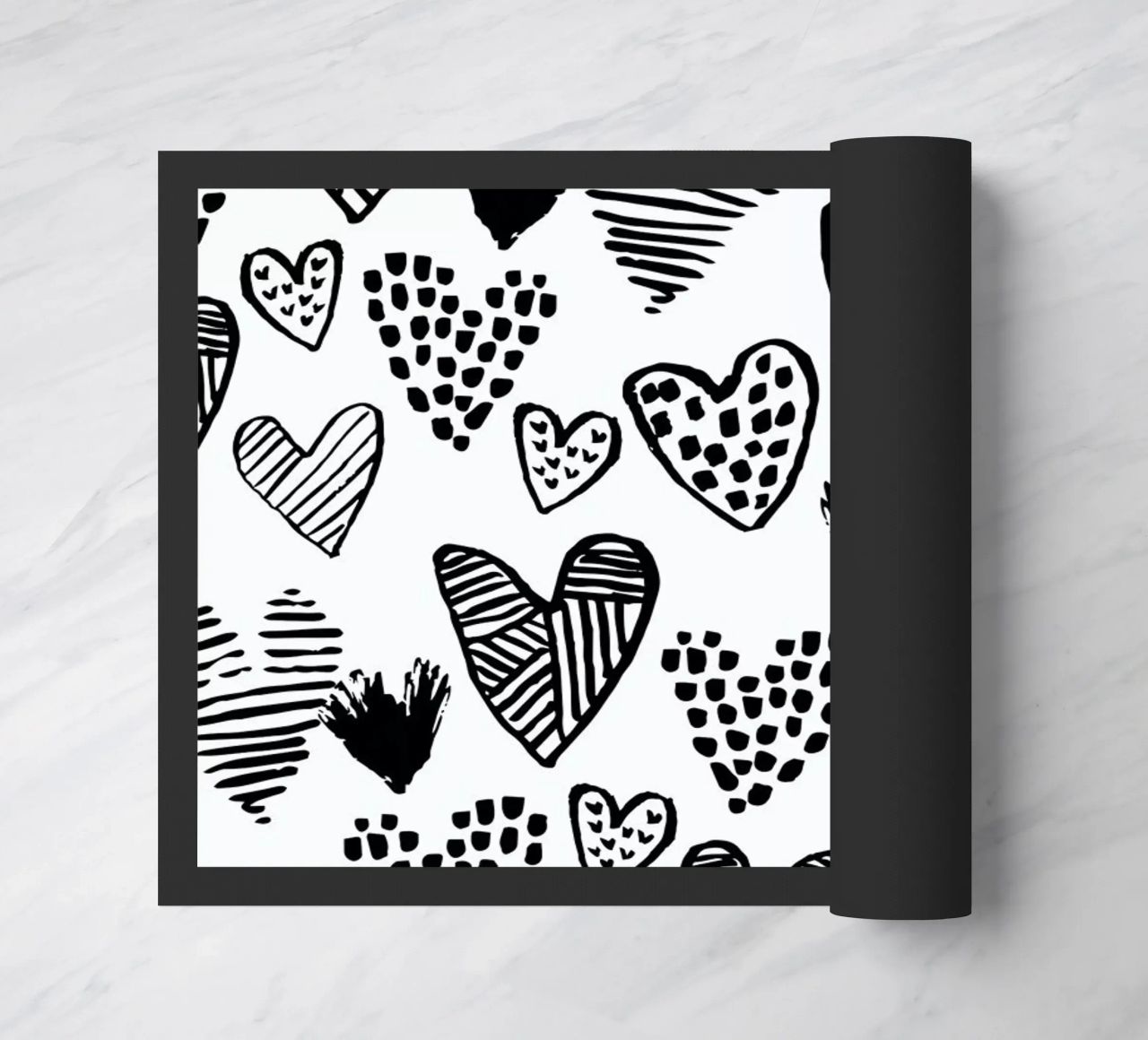 Valentines B&W felpudo de Charlotte Winter