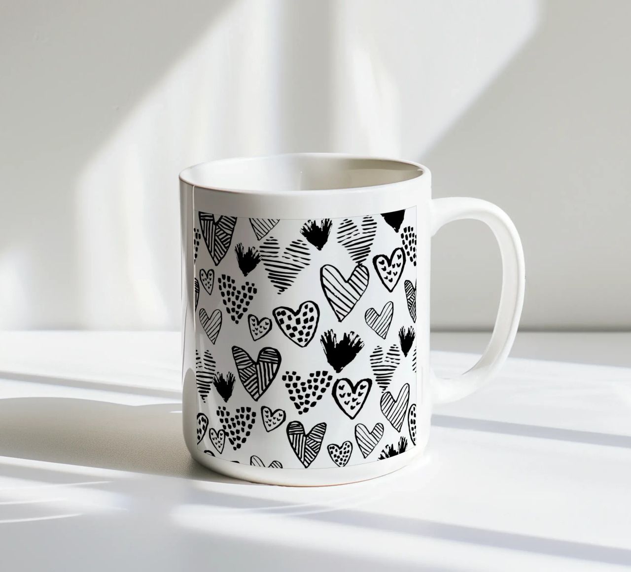 Valentines B&W tazza in ceramica da Charlotte Winter