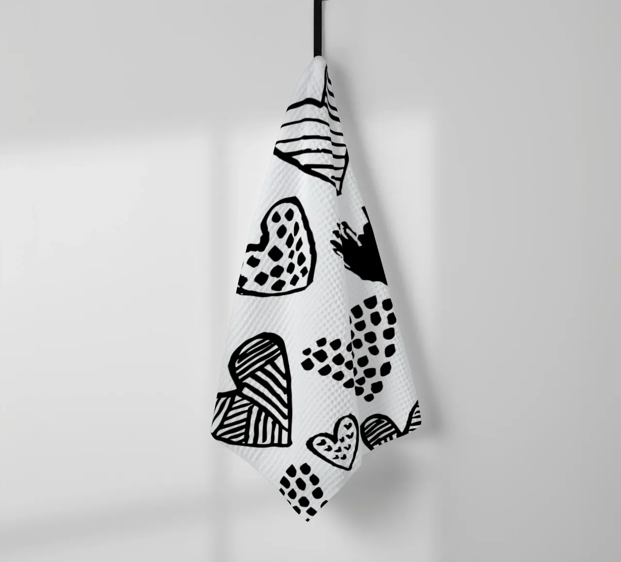 Valentines B&W canovaccio da cucina da Charlotte Winter