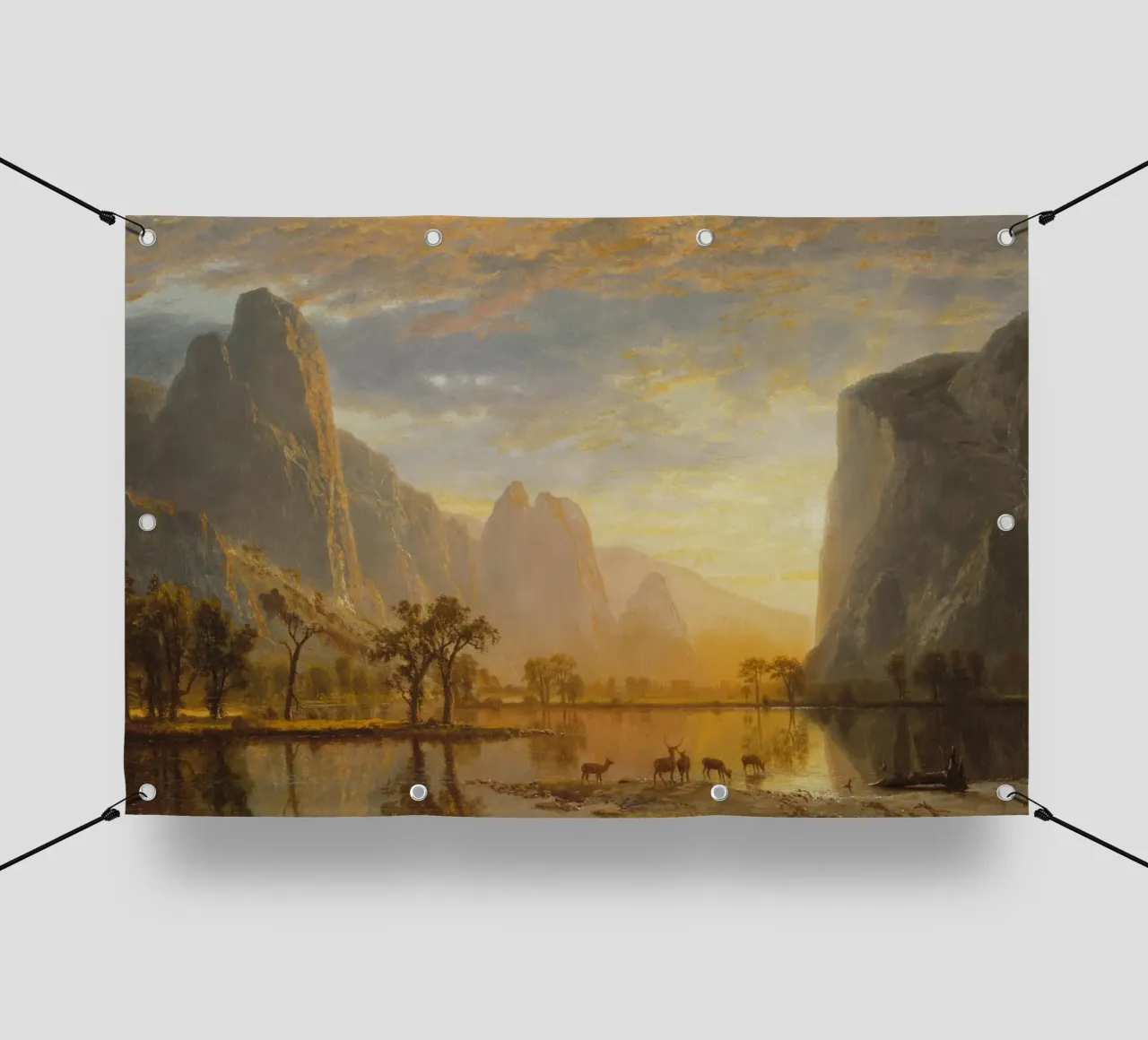 Albert Bierstadt - La valle dello Yosemite telo in pvc da Timeless Artworks