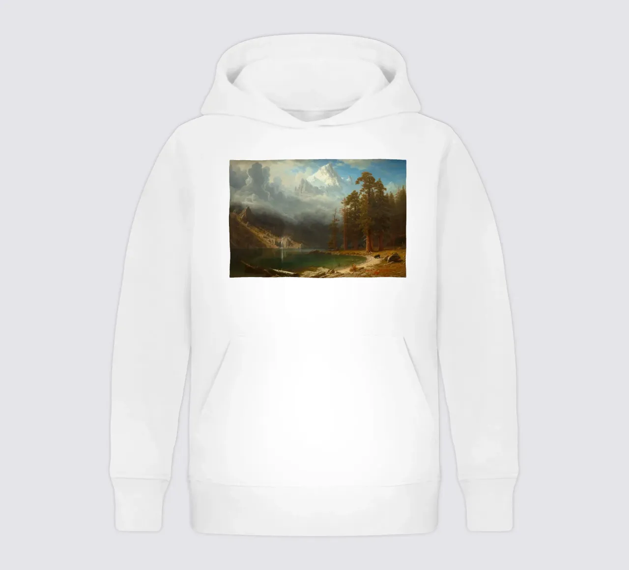 Albert Bierstadt - Monte Corcoran felpa bambino con cappuccio da Timeless Artworks