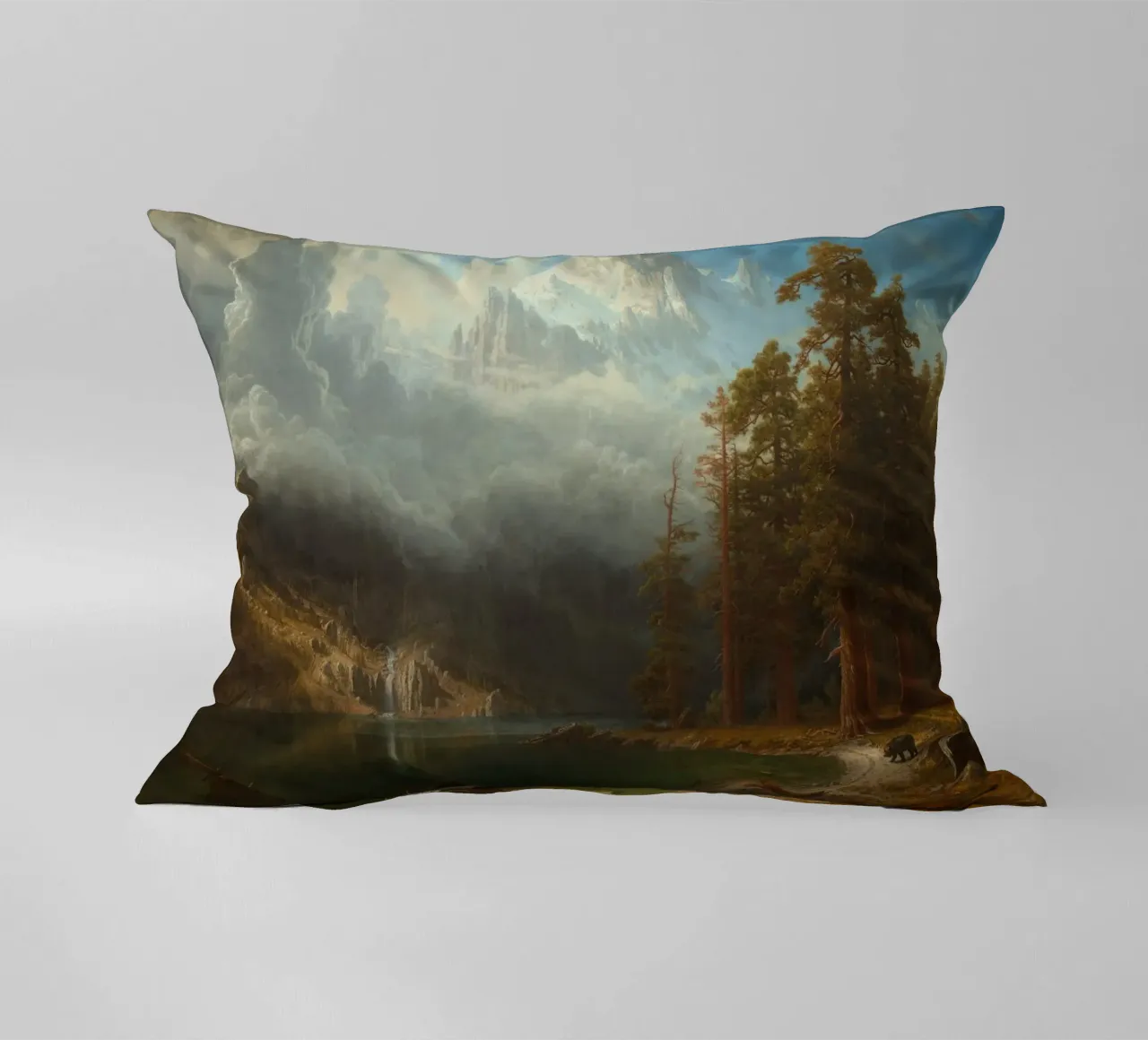 Albert Bierstadt - Monte Corcoran cuscino da Timeless Artworks