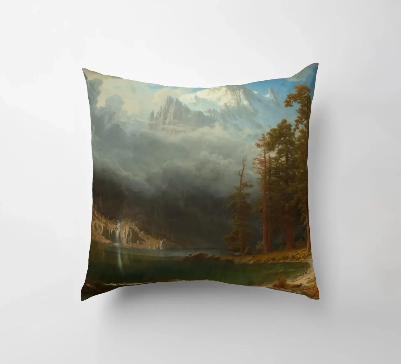 Albert Bierstadt - Monte Corcoran cuscino da Timeless Artworks