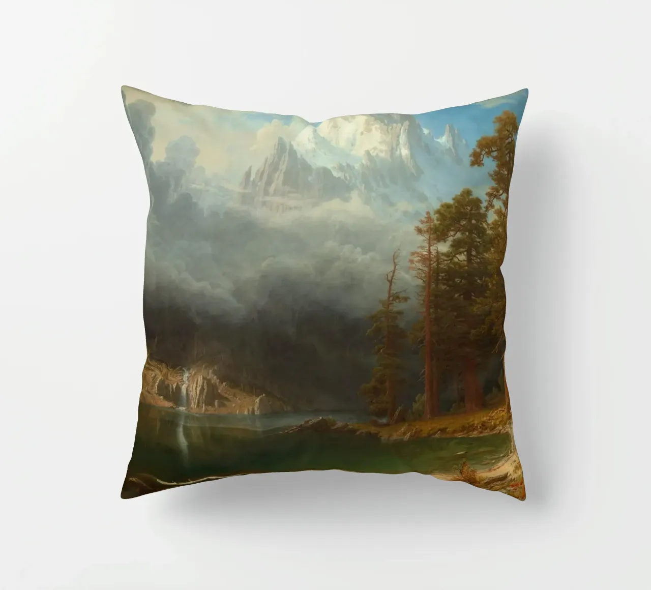 Albert Bierstadt - Monte Corcoran cuscino da Timeless Artworks