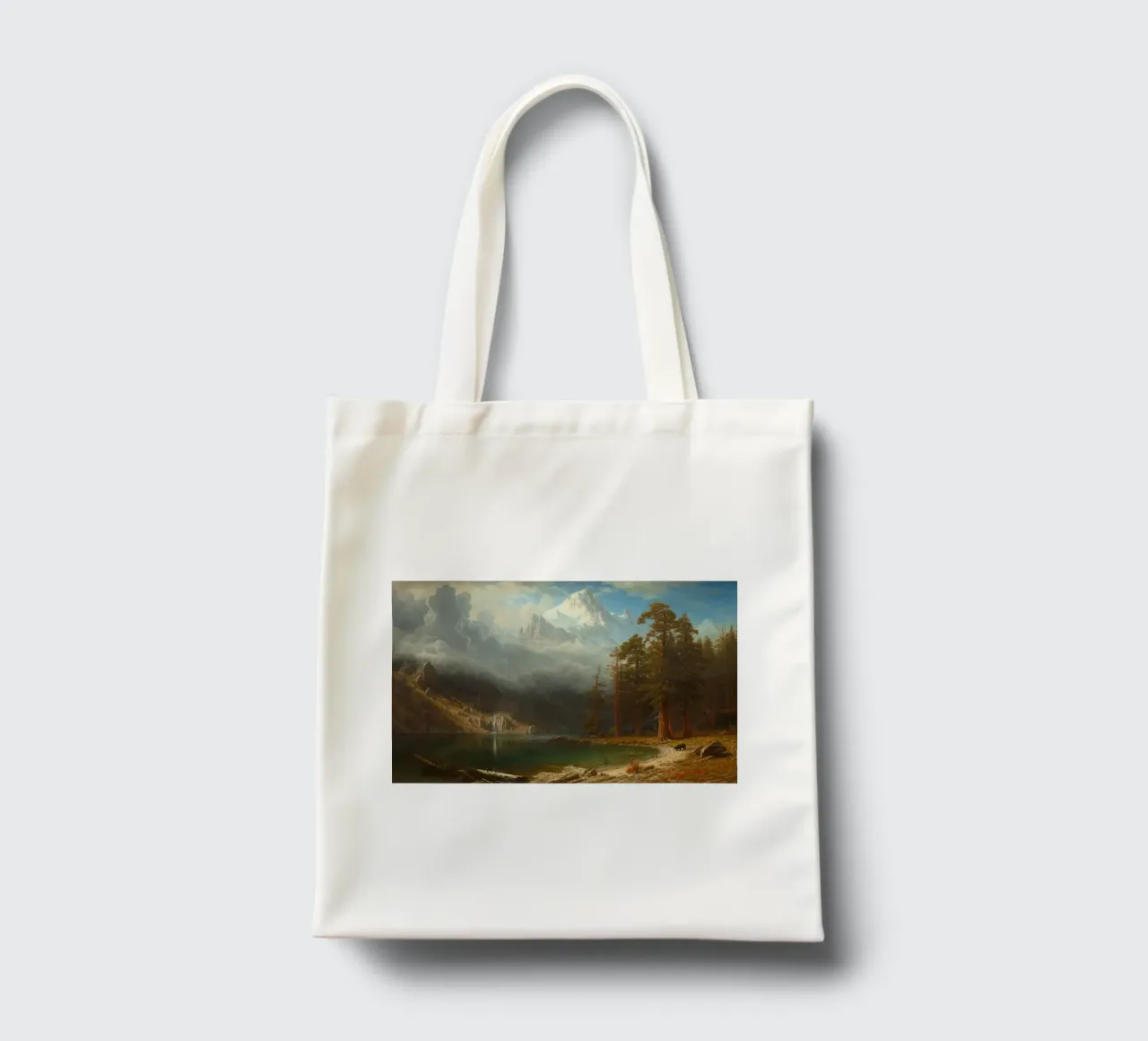 Albert Bierstadt - Monte Corcoran borsa in juta da Timeless Artworks