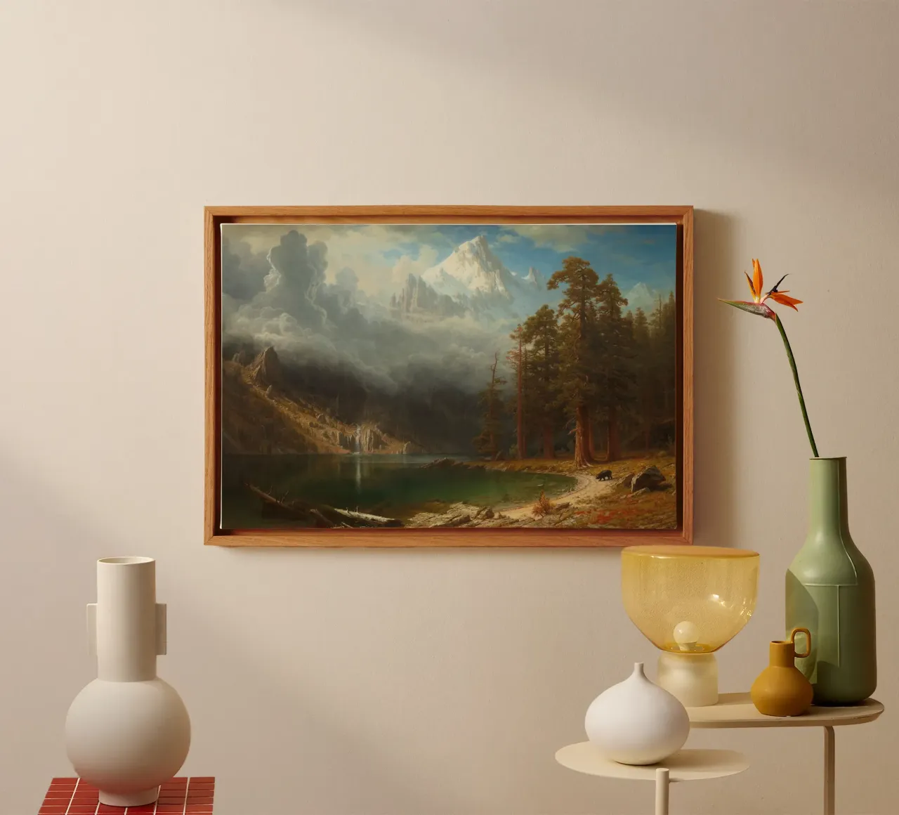 Albert Bierstadt - Monte Corcoran tela con Cornice a cassetta da Timeless Artworks