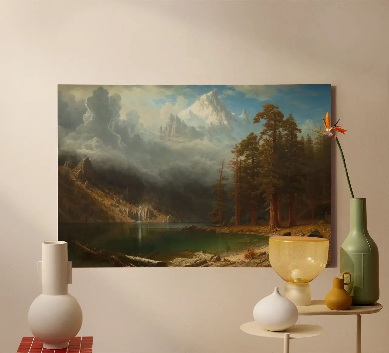 Albert Bierstadt - Monte Corcoran tela con Cornice a cassetta da Timeless Artworks