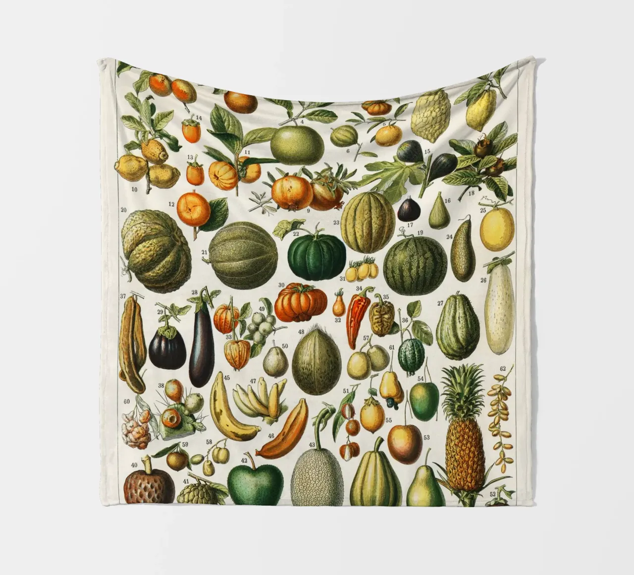 fruits and vegetables coperta in pile da vintageshop