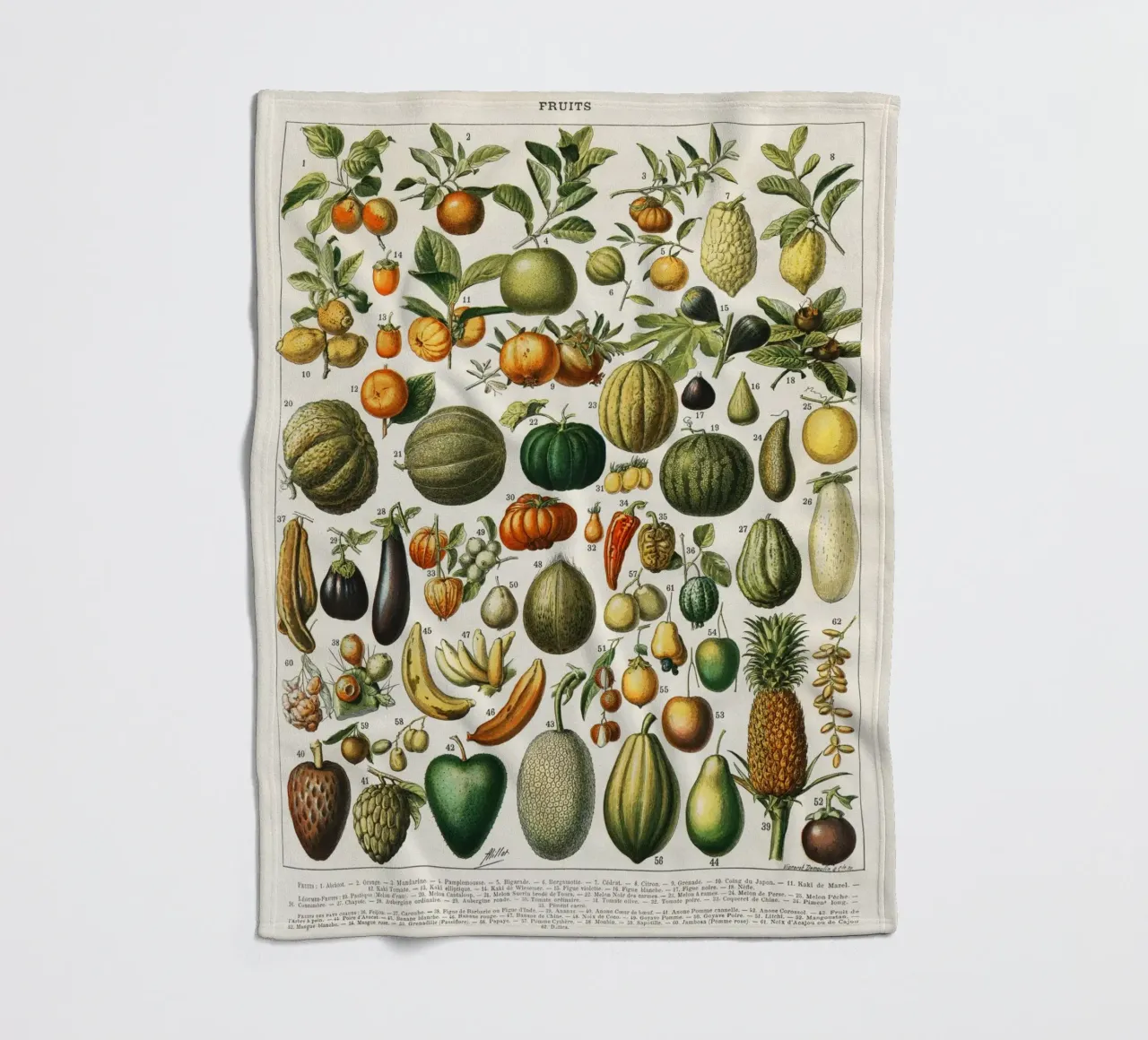 fruits and vegetables coperta in pile da vintageshop