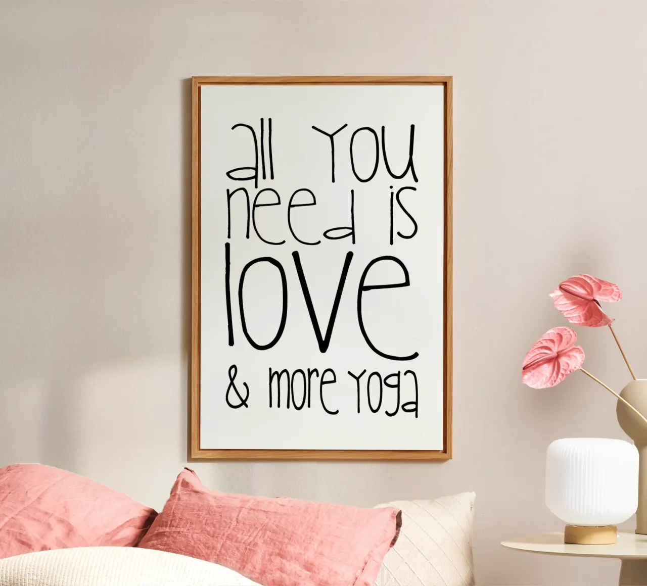 All You Need Is Love & Yoga alluminio dibond da Monika Strigel