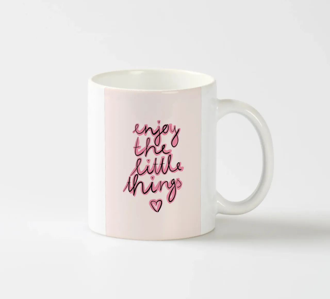 Enjoy little things rosa tazza in ceramica da BAINAI QUOTES