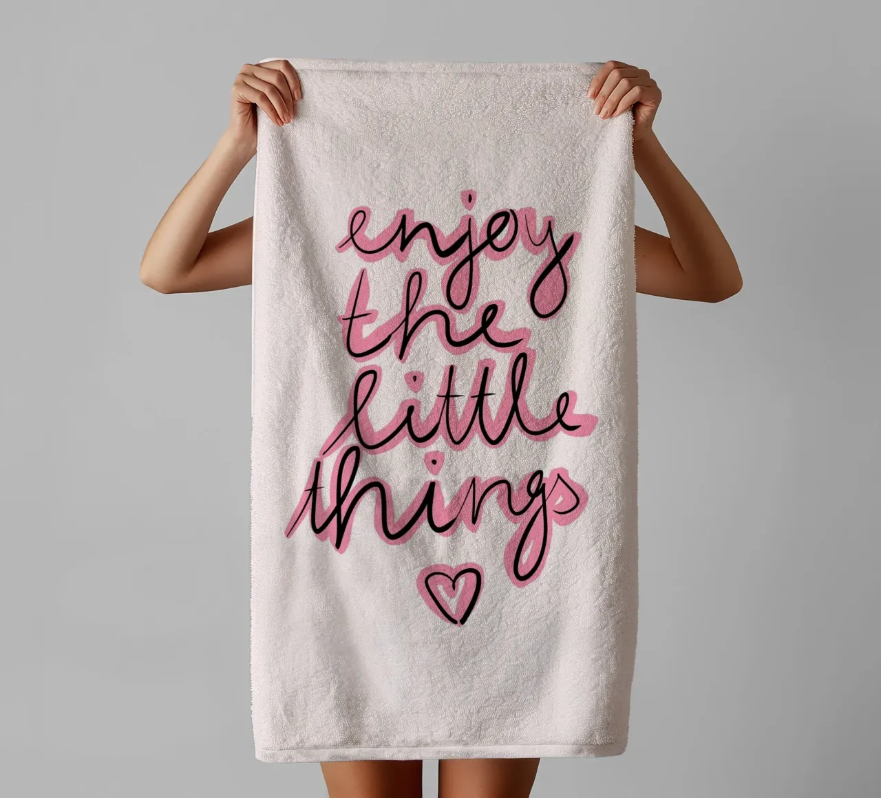 Enjoy little things rosa asciugamano da bagno da BAINAI QUOTES