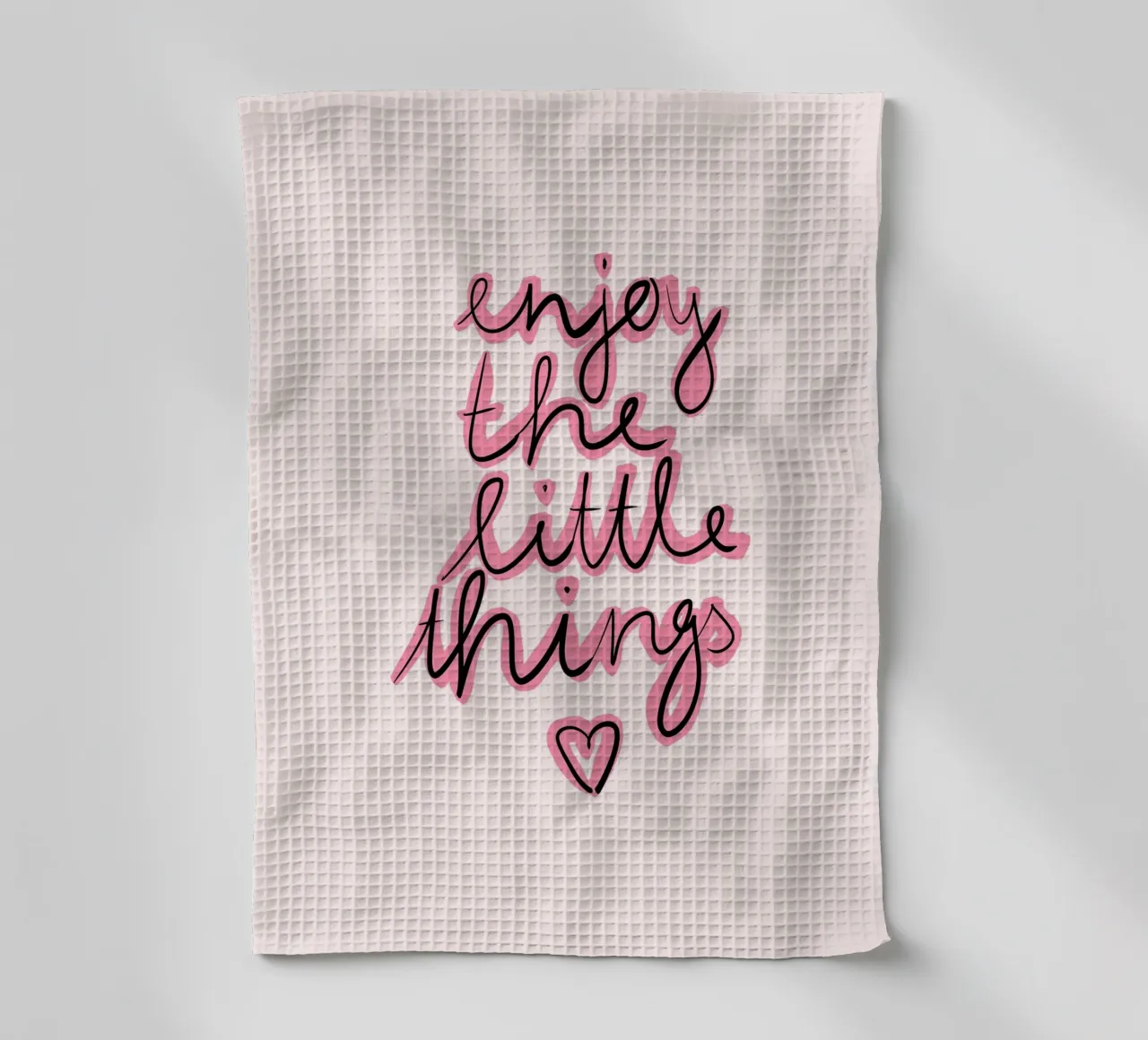 Enjoy little things rosa canovaccio da cucina da BAINAI QUOTES