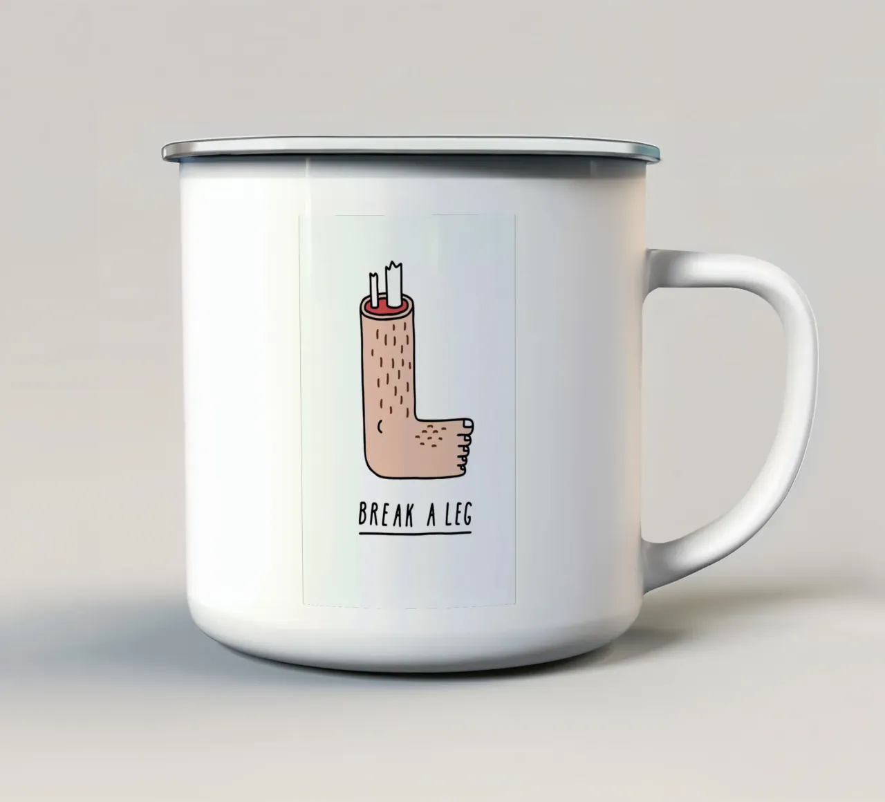 Break a Leg tazza in smalto da Jaco Haasbroek