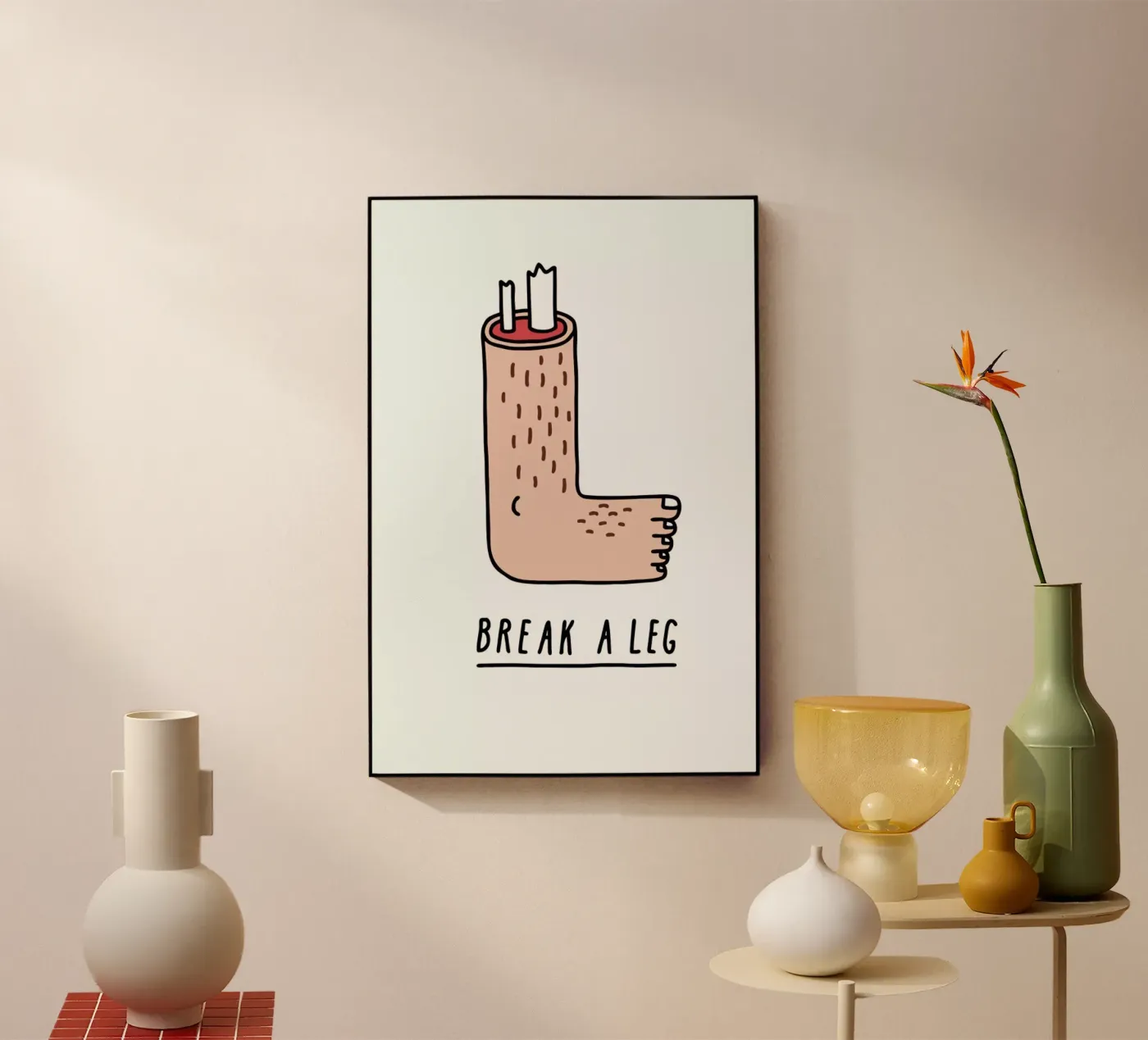 Break a Leg acrylic glass by Jaco Haasbroek
