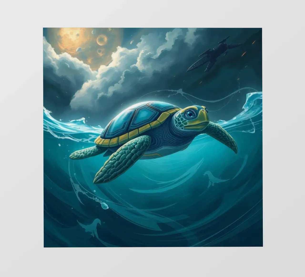 Sea turtle gliding through vibrant waters photo wallpaper by DesignDoodle
