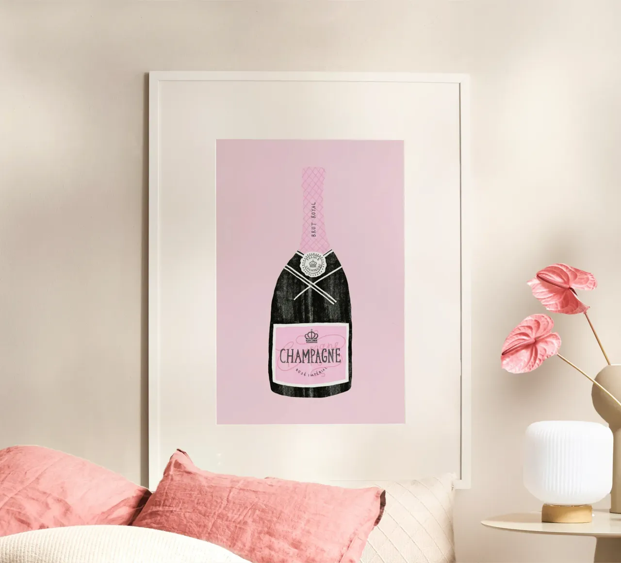 Champagne poster con telaio in alluminio da typealive