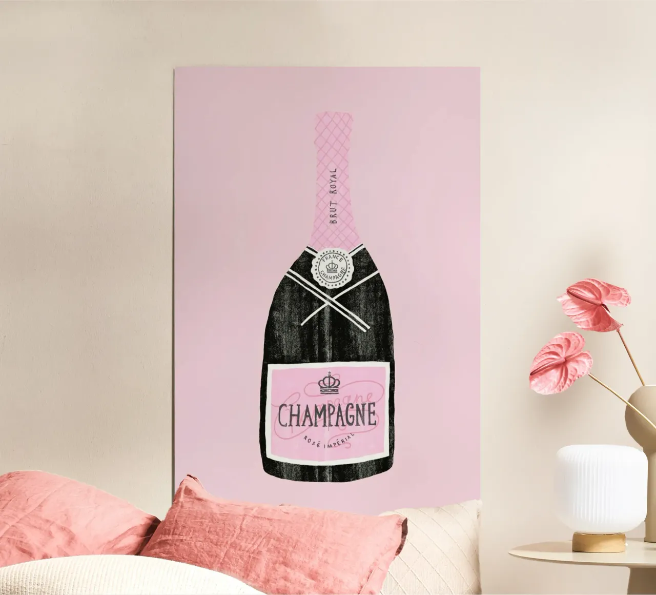Champagne poster con telaio in alluminio da typealive