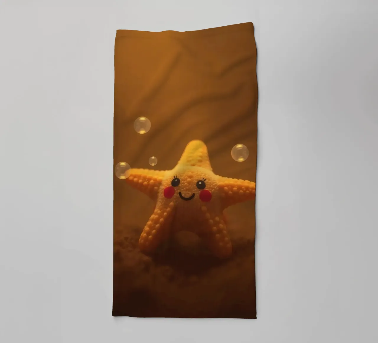starfish with a smiling face and bubbles in a warm water towel by DesignDoodle