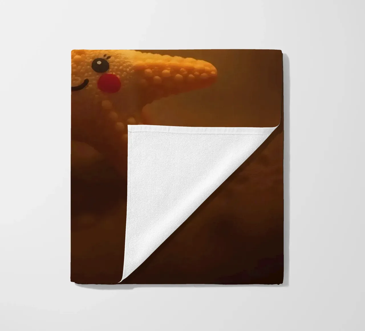 starfish with a smiling face and bubbles in a warm water beach towel by DesignDoodle