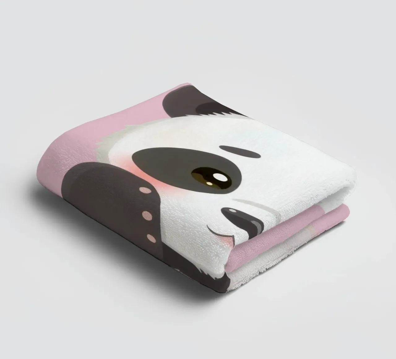 Cute cartoon panda sitting with an adorable expression towel by DesignDoodle