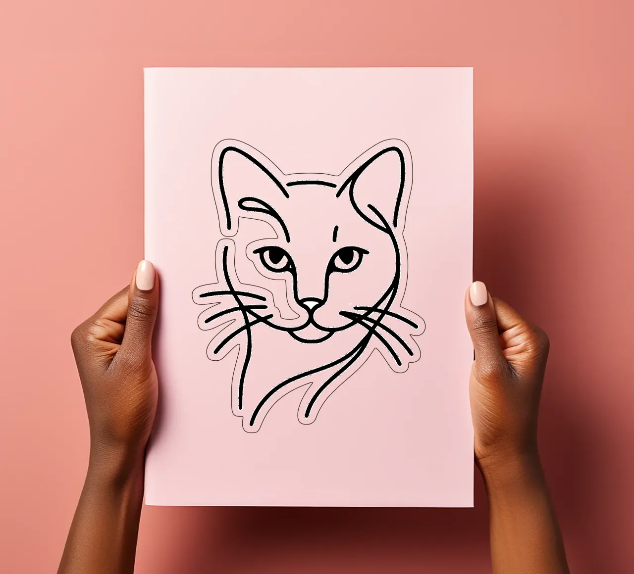 Elegant Cat - Minimalist cat sticker sheet by Bold & Simple