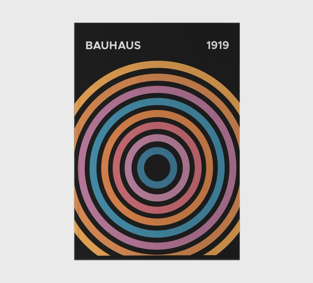 Bauhaus 1919 Multi color Circle Pattern notebook by Paigaam Studio