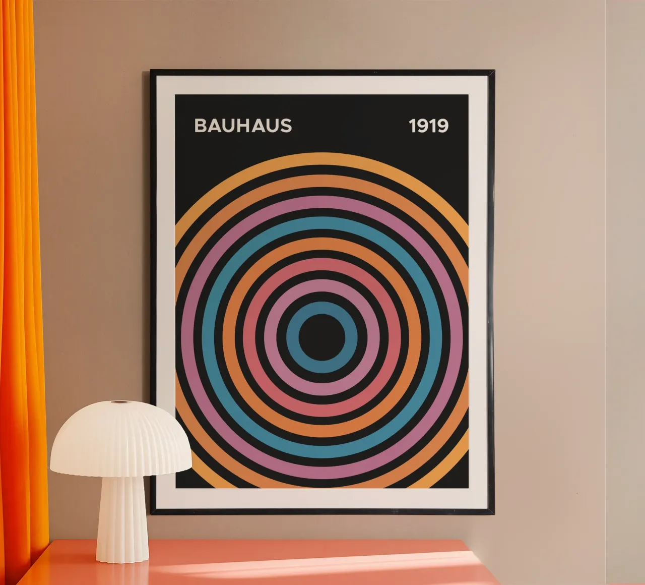 Bauhaus 1919 Multi color Circle Pattern hahnemühle by Paigaam Studio
