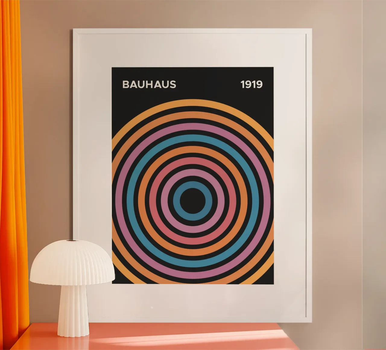 Bauhaus 1919 Multi color Circle Pattern hahnemühle by Paigaam Studio