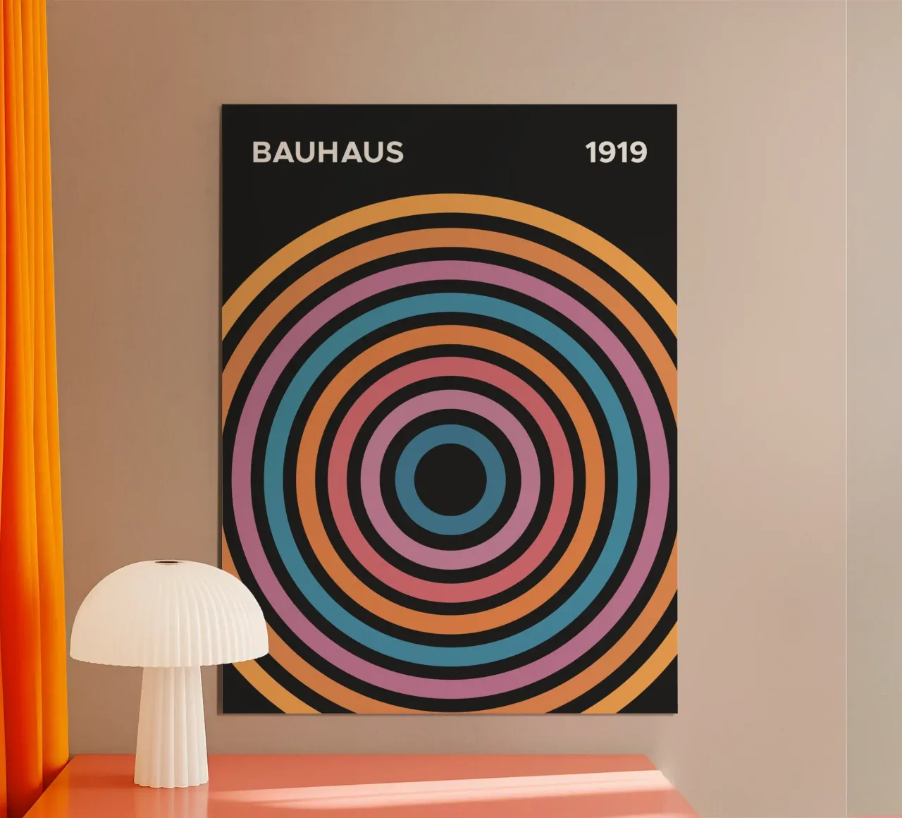 Bauhaus 1919 Multi color Circle Pattern hahnemühle by Paigaam Studio