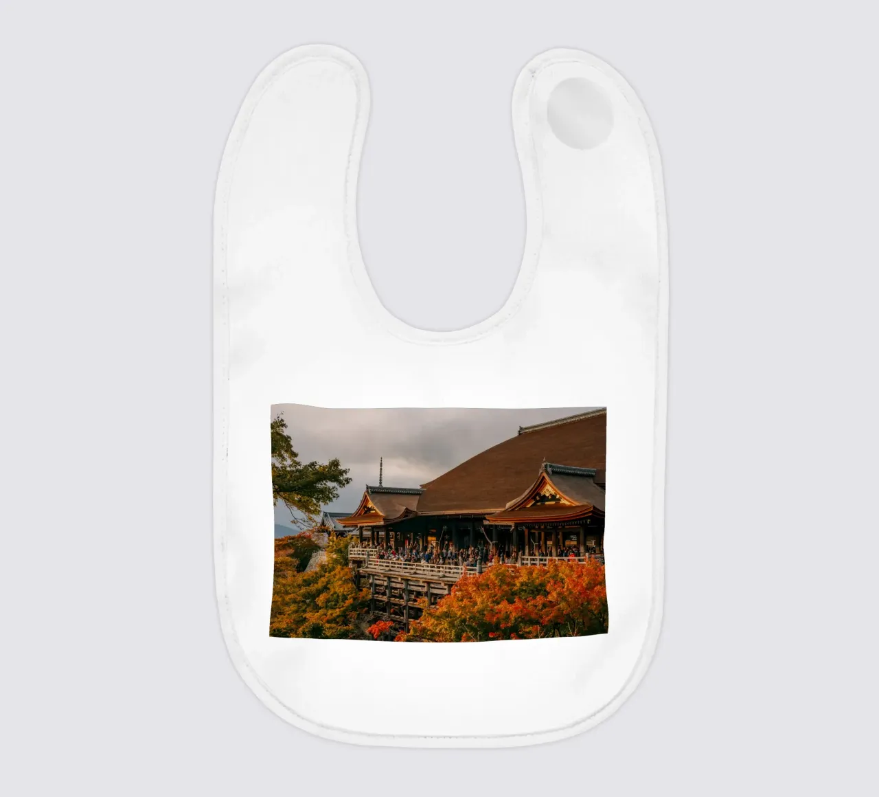 Kiyomizu-dera in Kyoto in Autumn baby bib by Marcel Bisig