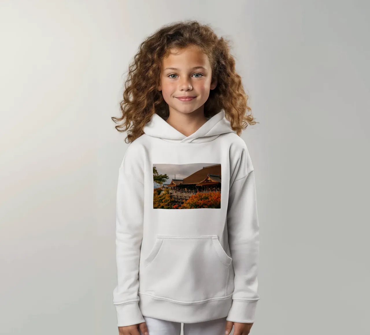 Kiyomizu-dera in Kyoto in Autumn kids hoodie by Marcel Bisig