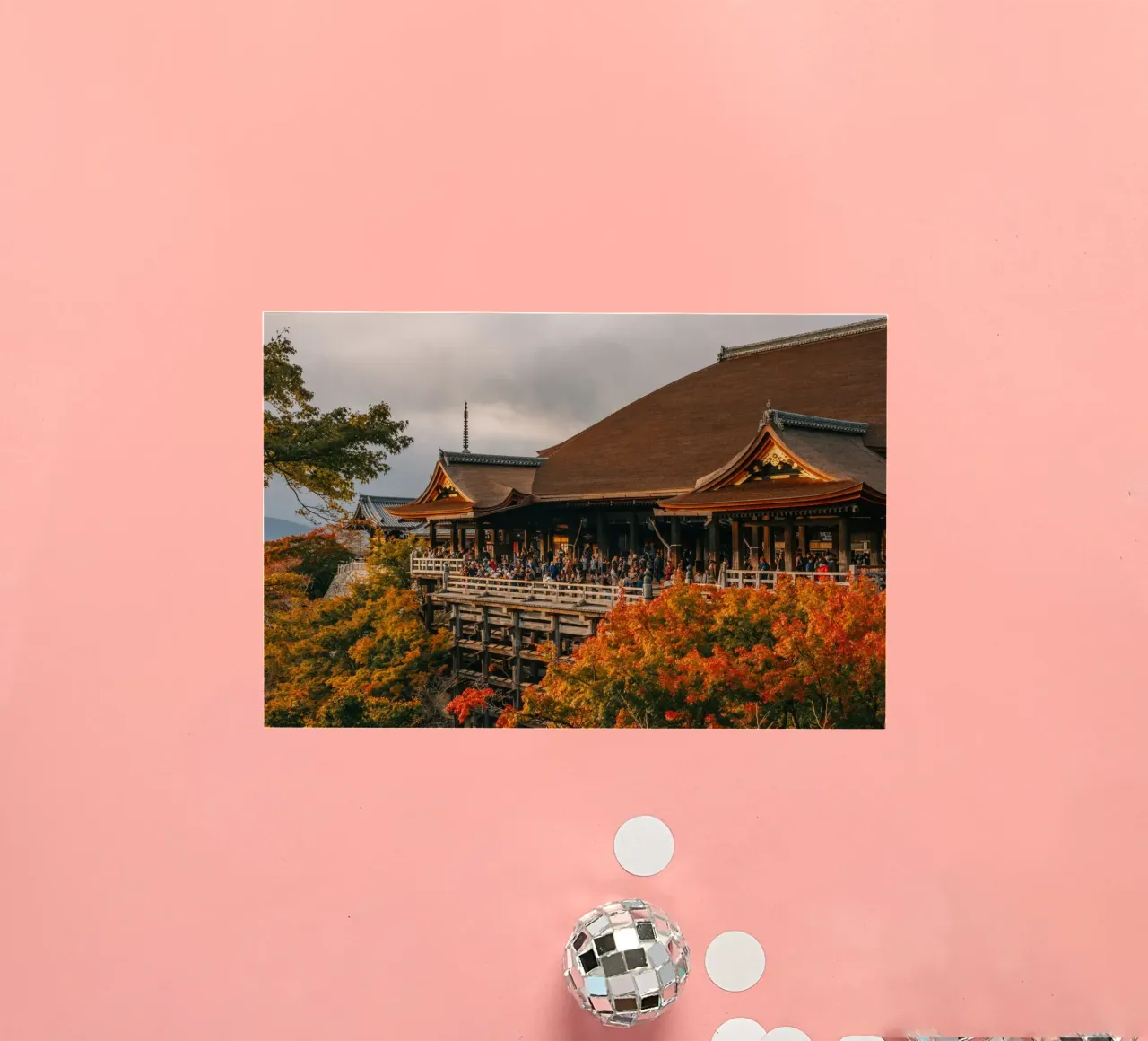 Kiyomizu-dera in Kyoto in Autumn sticker by Marcel Bisig