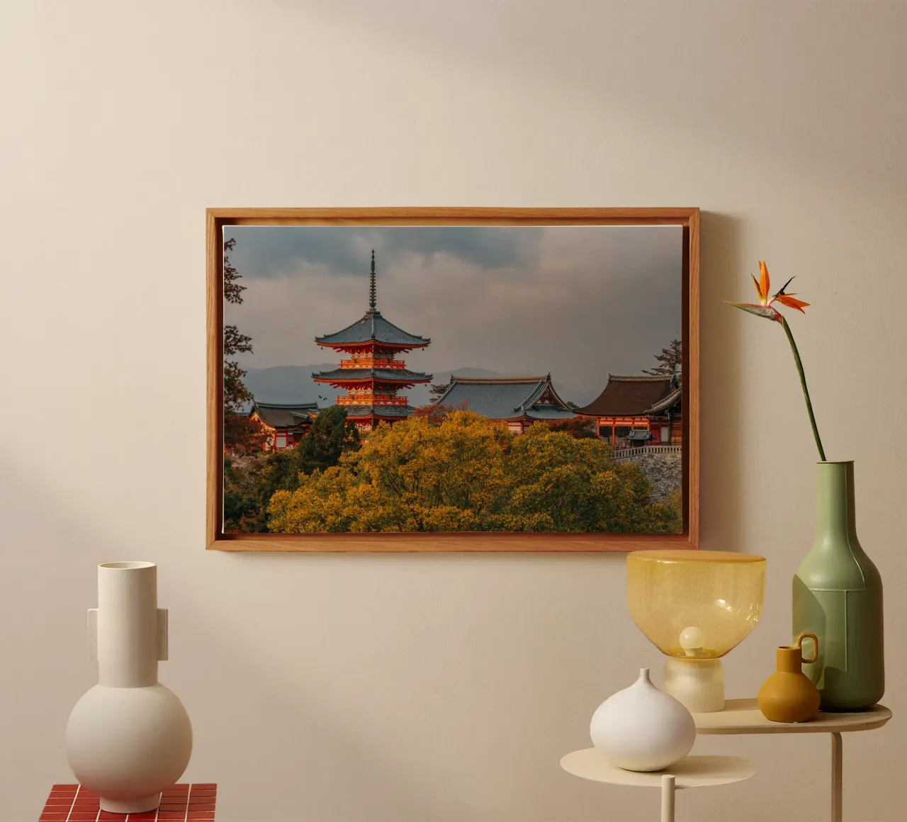 Kiyomizu-dera tempelpagode in de herfst in Kyoto canvas van Marcel Bisig