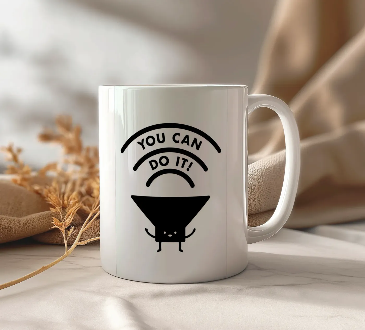 You Can Do It ceramic mug by Jaco Haasbroek