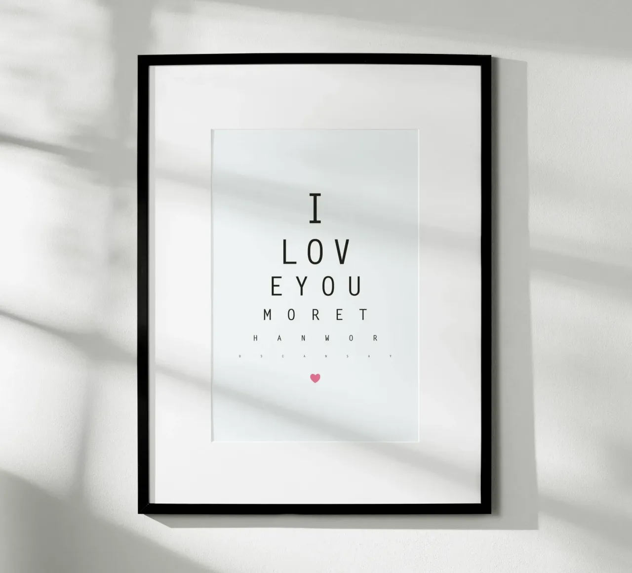 Love No. 3 poster con telaio in plastica da typealive