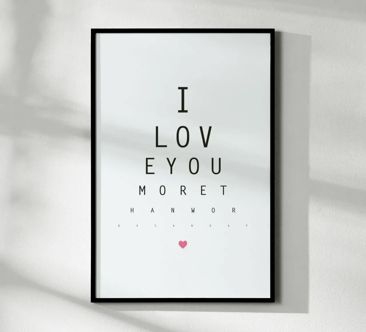 Love No. 3 poster con telaio in plastica da typealive
