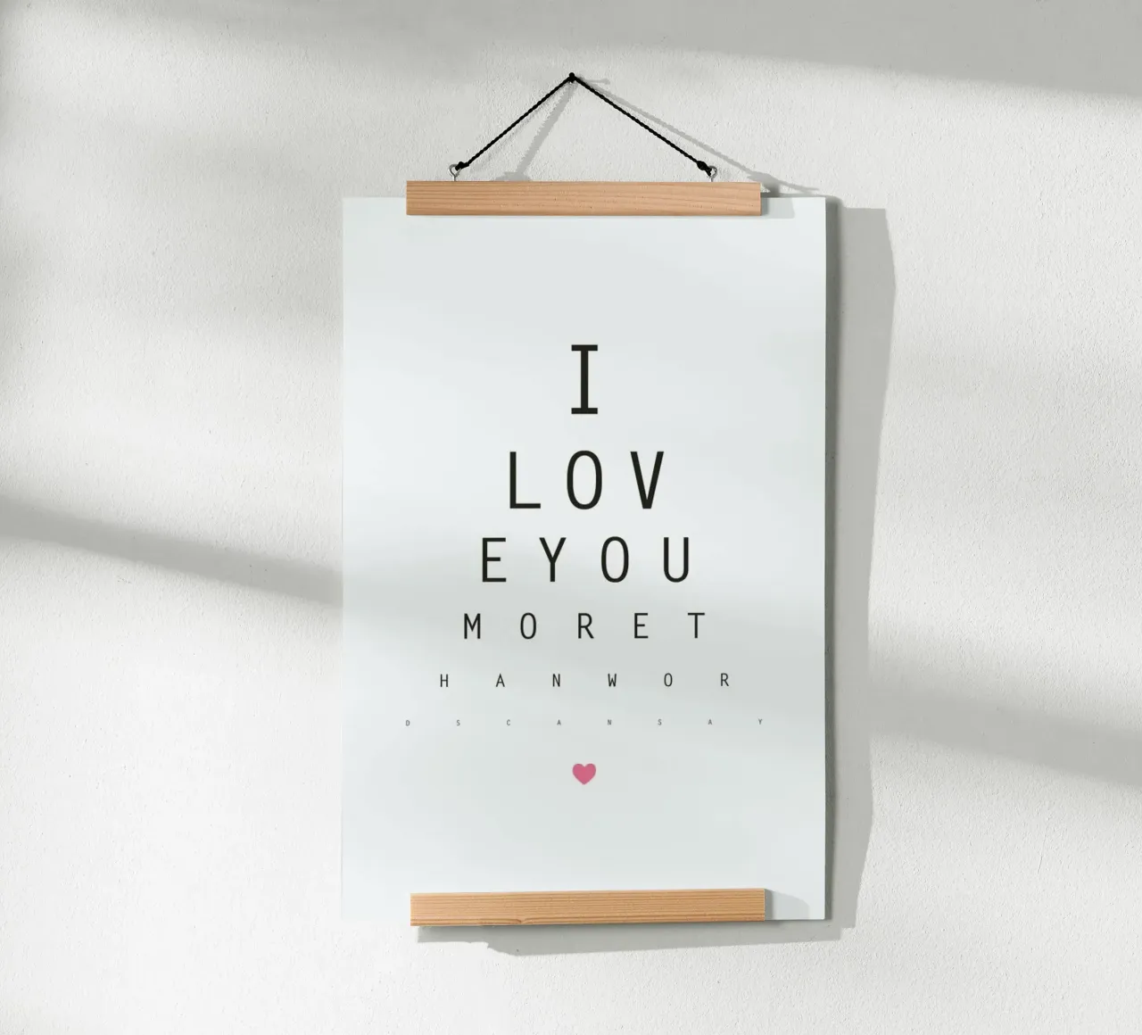 Love No. 3 poster con telaio in plastica da typealive