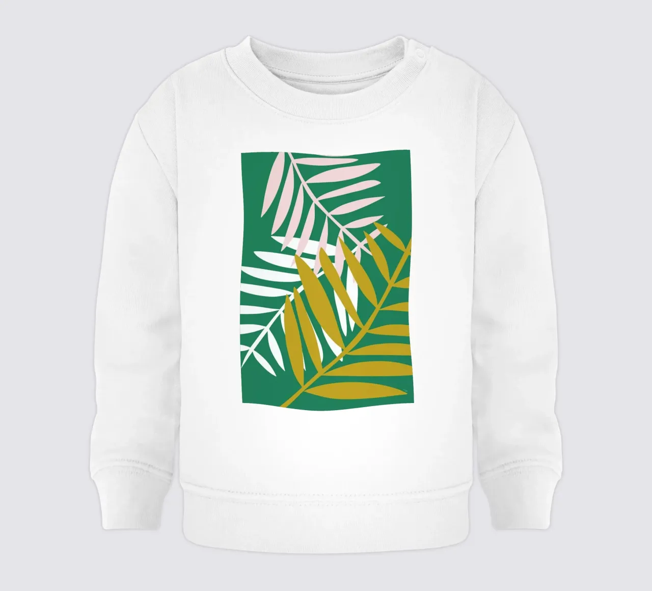 Palm Leaves in Green felpa neonato da Linda Gobeta