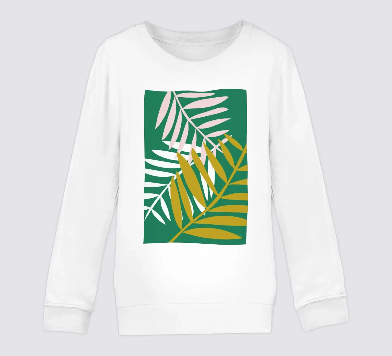 Palm Leaves in Green felpa bambino da Linda Gobeta